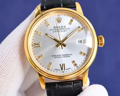 Rolex Datejust 8215 Movement 40mm 316L Steel Yellow Gold Case White/Gold Face Watch
